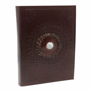 Leather Moonstone with circular patterning Notebook
